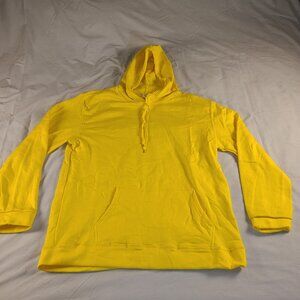 Men's Hooded Sweater With Draw String Yellow 3XL New